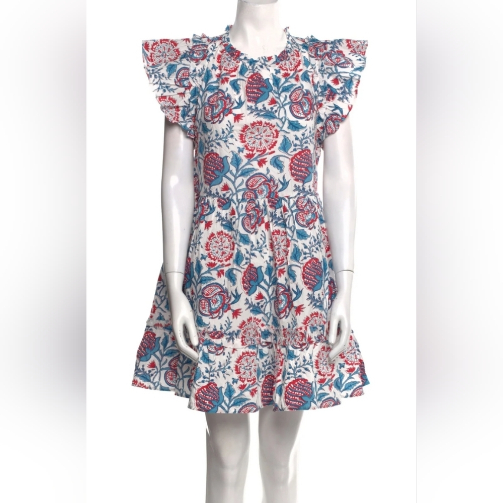 Caroline Constas Flutter Mini Dress Floral Print Sz M NWT